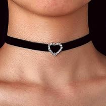 Amazon.com: ACEDRE Black Choker Necklace Heart With Crystal Amazon.com: ACEDRE Black Choker Necklace Heart With Crystal